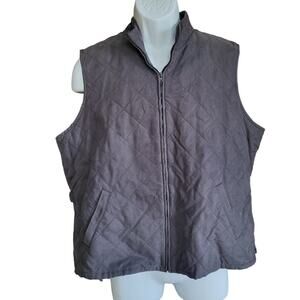 Orvis Charcoal Gray Quilted Zip Up Vest Men's Size XL Lightweight EUC